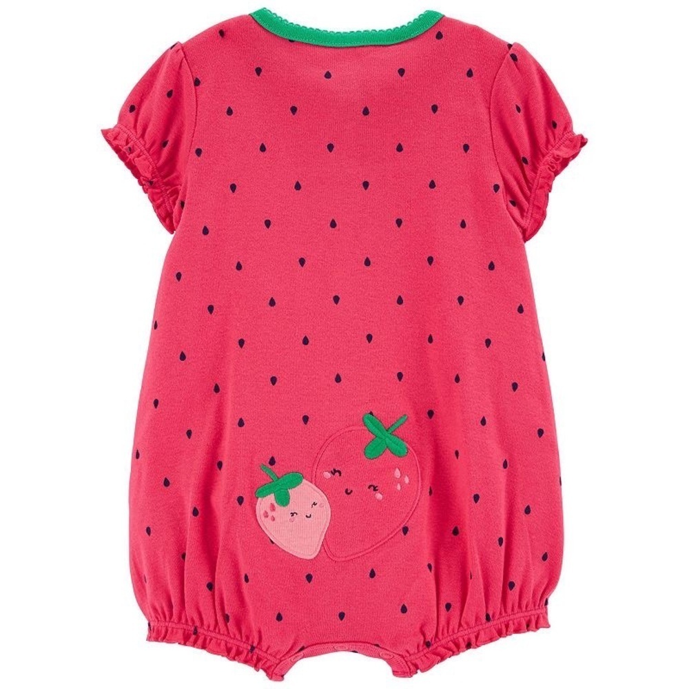 Carter's Strawberry Snap-Front Bubble Romper 9 Months Baby Girl